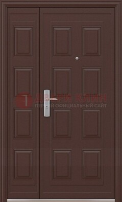Коричневая железная тамбурная дверь ДТМ-37 в Электрогорске