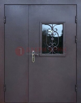 Тамбурная дверь Порошок со стеклом и ковкой ДТМ-48 в Электрогорске