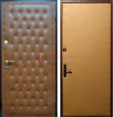 Желтая железная дверь с винилискожей ДВ-2 в Электрогорске