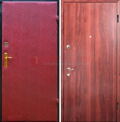 Красная входная дверь с винилискожей ДВ-30 в Электрогорске