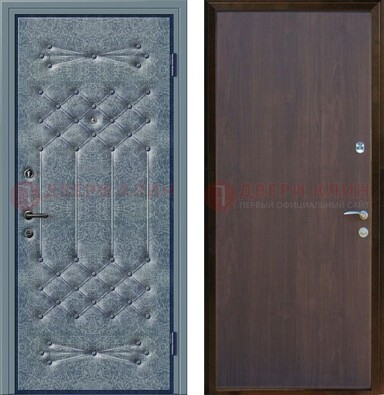 Серая металлическая дверь с винилискожей ДВ-35 в Электрогорске
