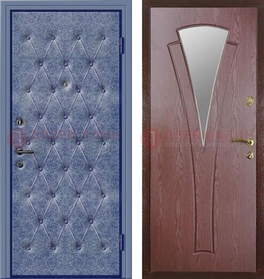 Синяя железная дверь с винилискожей ДВ-39 в Электрогорске
