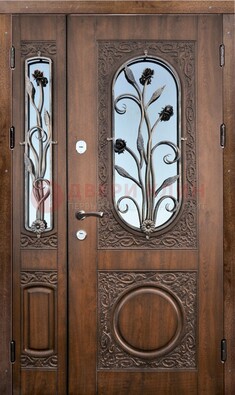 Железная дверь с виноритом и ковкой ДВТ-180 в Электрогорске