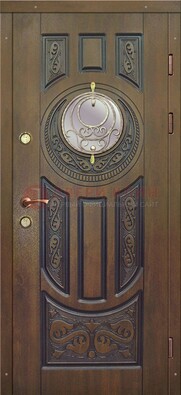 Одностворчатая входная дверь с виноритом и стеклом ДВТ-193 в Электрогорске