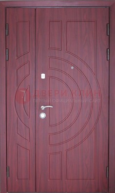 Тамбурная красная железная дверь с виноритом ДВТ-3 в Электрогорске