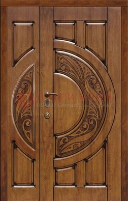 Коричневая входная дверь с виноритом ДВТ-5 в Электрогорске