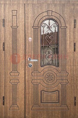 Железная классическая дверь с терморазрывом и рисунком ДВТ-77 в Электрогорске