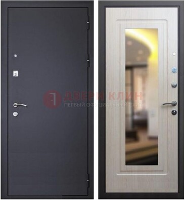 Черная металлическая дверь с зеркалом ДЗ-26 в Электрогорске