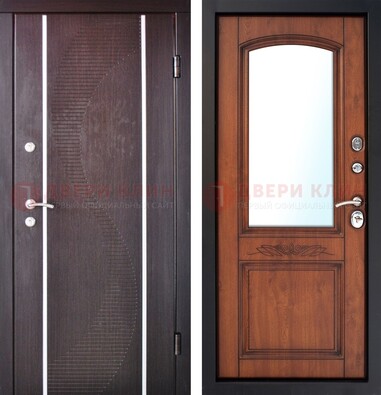 Входная дверь с МДФ и МДФ внутри с зеркалом ДЗ-88 в Электрогорске