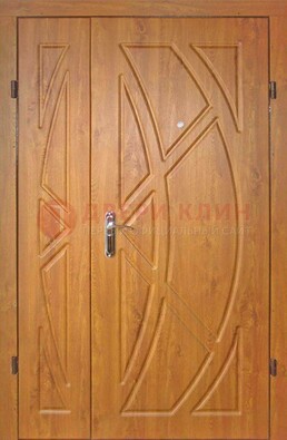 Полуторная металлическая дверь с МДФ золотой дуб ПЛ-17 в Электрогорске